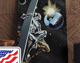 Pop Art Comic Poster Silver Surfer – Superhero Wall Art – Modern
