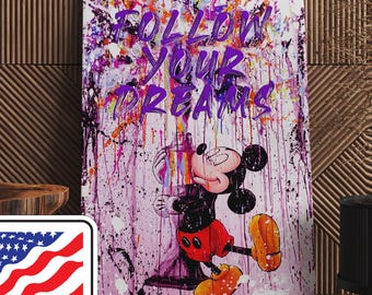 DEATH NYC Hand Signed Street Art Print Framed Large 16x20 in With
