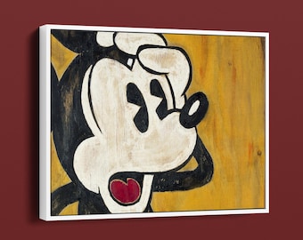 Art mural en toile rétro Mickey Mouse, toile Mickey Pop Art, art Mickey Mouse vintage, toile prête à accrocher