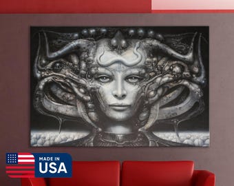 Necronom IV by H R Giger Canvas Wall Art Poster Picture Print