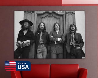 Beatles 70's Canvas Wall Art, Music Poster, Rock Legends, Fab Four, Canvas Ready to Hang