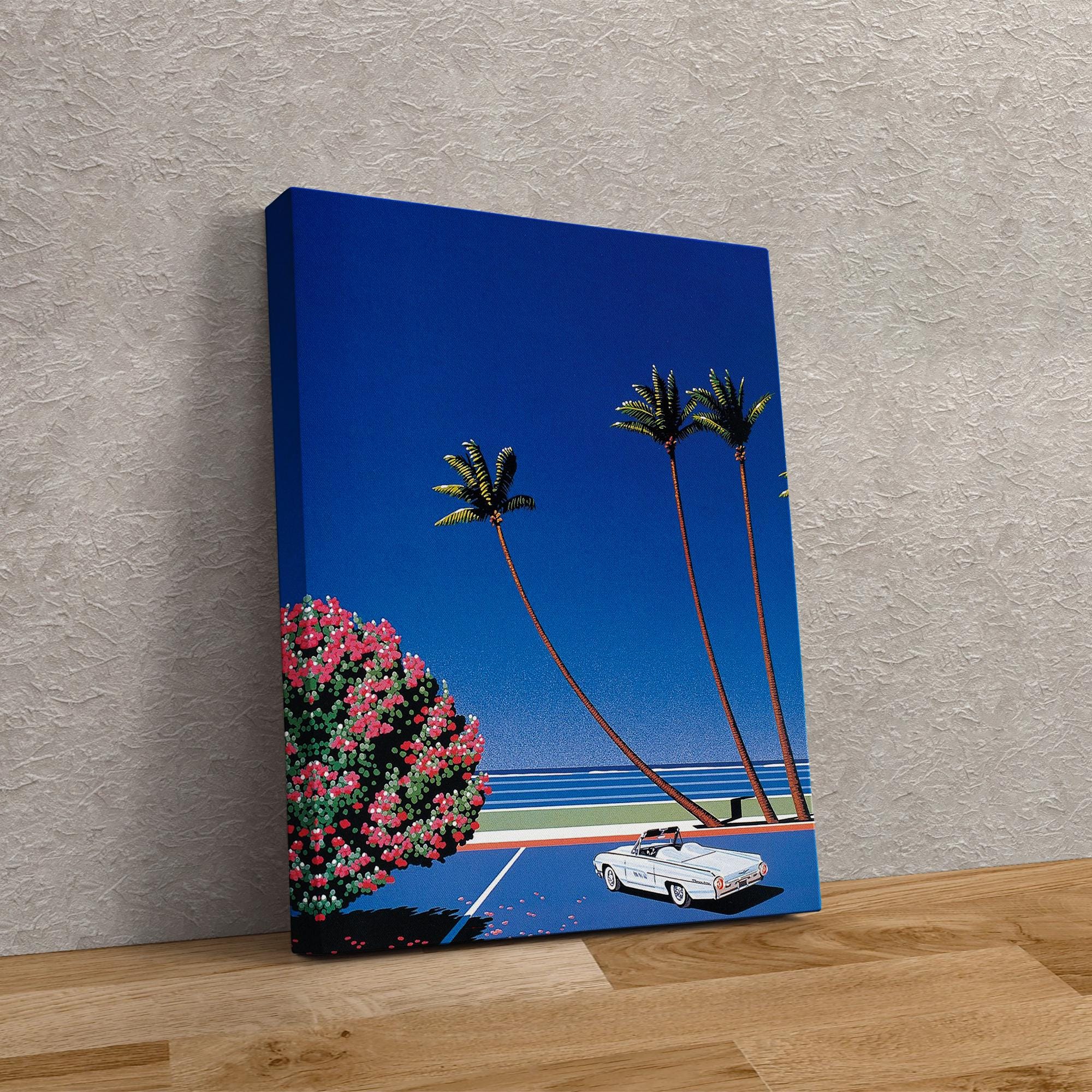 Miami Beach 1980s Retro Hiroshi Nagai Canvas Wall Art or Poster - Etsy