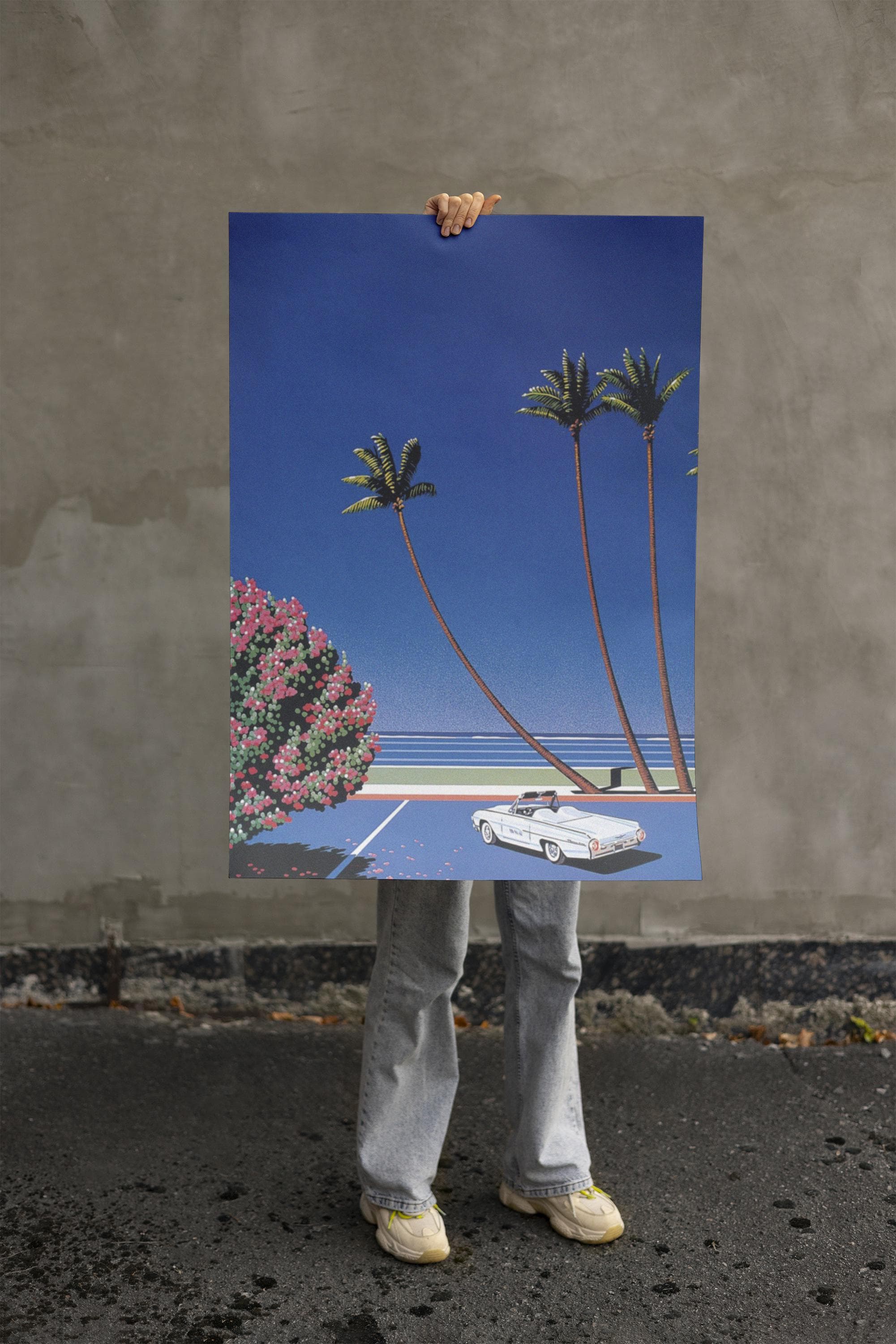Miami Beach 1980s Retro Hiroshi Nagai Canvas Wall Art or Poster - Etsy