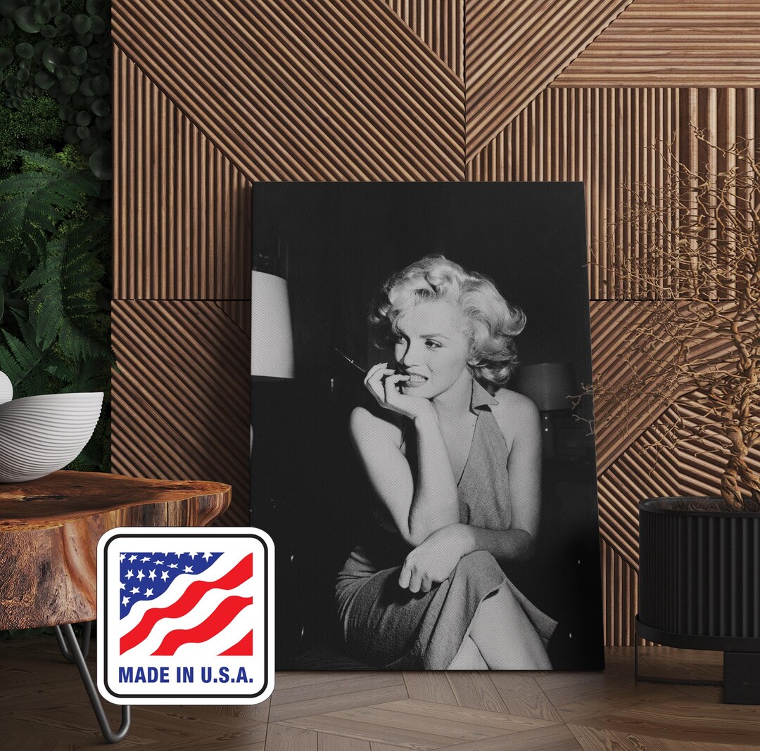 Marilyn Monroe Canvas Wall Art Black and White Actress Model Singer ...