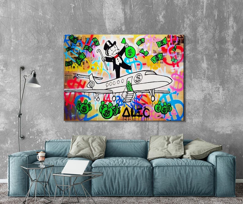 Alec Monopoly Pop Art, Modern Street Art Canvas Paintings on the Wall ...