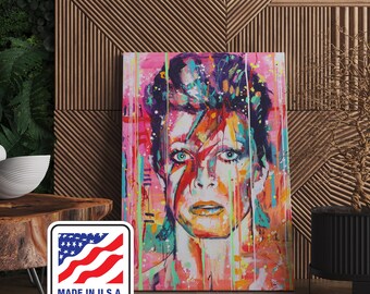 David Bowie Pop Art Canvas Wall Art, Banksy Art, David Bowie Graffiti, Street Graffiti Wall Art, Banksy  David Bowie Poster