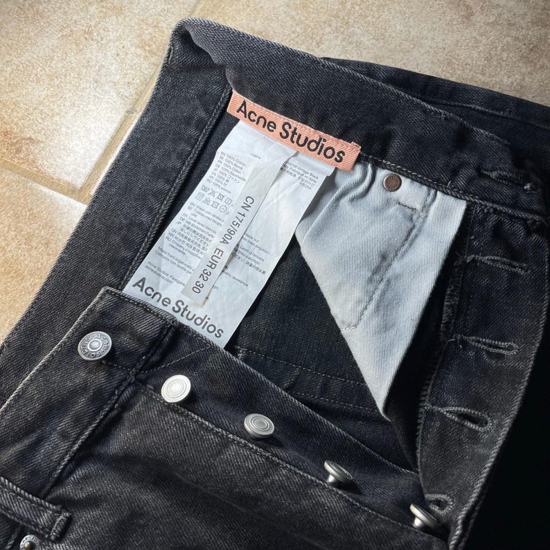 Acne Studios 2021M Regular Fit Baggy Wide-leg Jeans Vintage Black size 34 image 11
