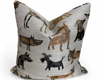Dog Print Pillow Cover: Colorful Pattern, Playful Home Decor
