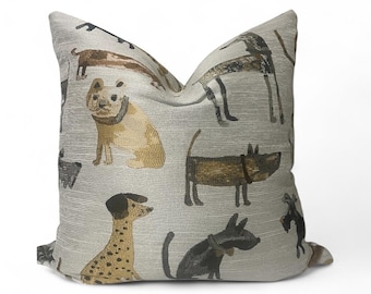 Dog Print Pillow Cover: Colorful Pattern, Playful Home Decor