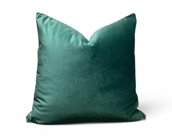 Emerald Green Velvet Pillow Cover | Luxury Soft Cushion Accent Sofa Decor