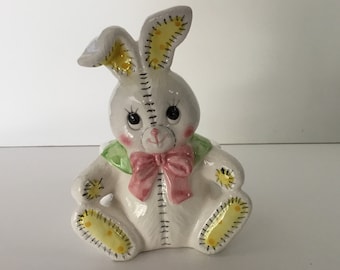 Bunny rabbit ceramic planter colorful planter or organizer