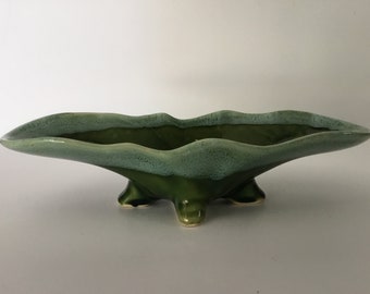 Vintage green aqua pottery planter long narrow planter