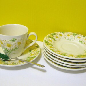 Vintage Metlox Daisy basketweave Metlox cup and saucers Poppy Trail series