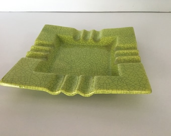 Vintage lime green ashtray