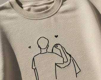 Valentinstag Süßes Paar Stickdatei, Maschinenstickerei | Strichzeichnungen | Personalisierbares Geschenk | Personalisierte Jubiläum Idee