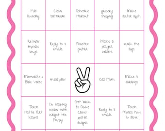 Dopamine Kick Bingo Task Cards- "No Worries!" (BLANK PRINTABLE- PDF)