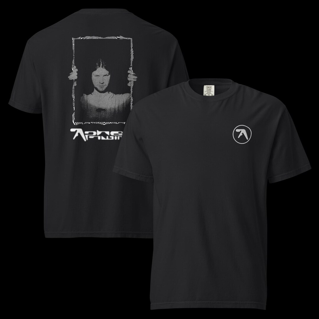 Aphex Twin Inspired Cotton T-shirt - Embroidered Front / Printed Back ...