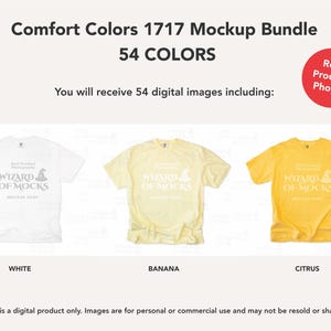 Comfort Colors 1717 Mockup Bundle Flatlay, C1717 TShirt Flat Lay Mock Up, Real Photo image 4