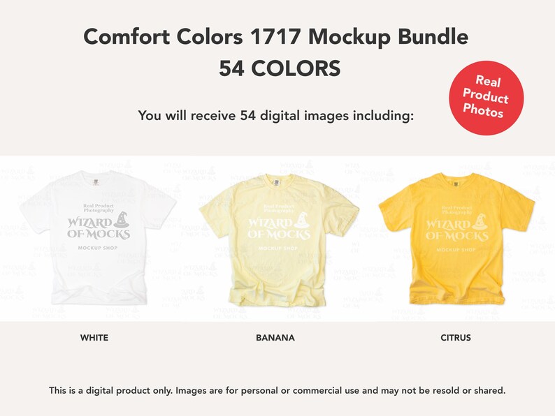 Comfort Colors 1717 Mockup Bundle Flatlay, C1717 TShirt Flat Lay Mock Up, Real Photo image 4