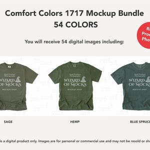 Comfort Colors 1717 Mockup Bundle Flatlay, C1717 TShirt Flat Lay Mock Up, Real Photo image 8
