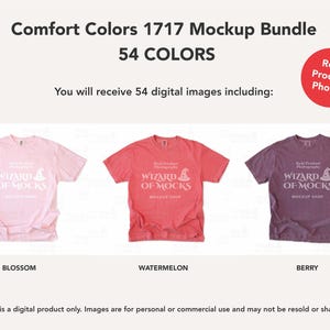 Comfort Colors 1717 Mockup Bundle Flatlay, C1717 TShirt Flat Lay Mock Up, Real Photo image 17