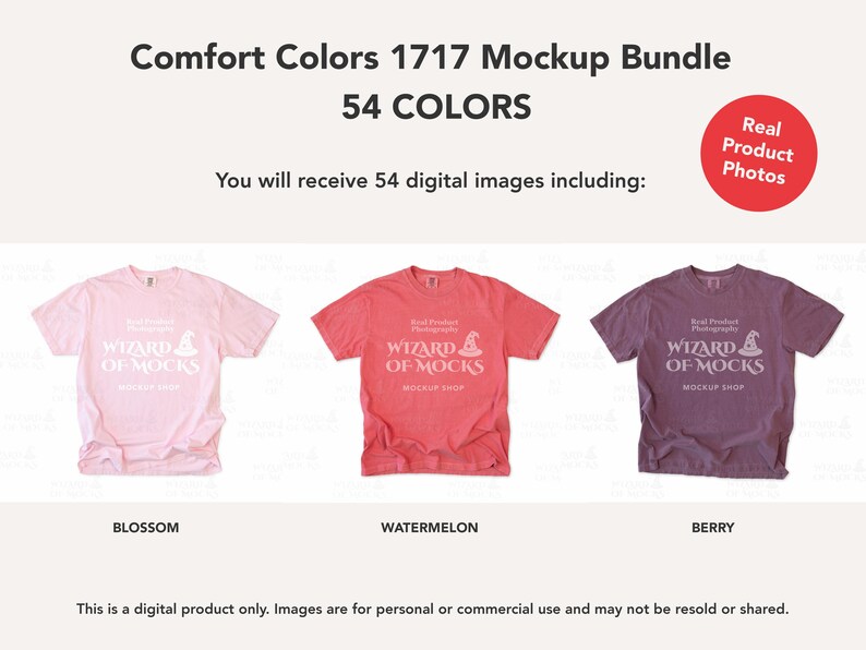 Comfort Colors 1717 Mockup Bundle Flatlay, C1717 TShirt Flat Lay Mock Up, Real Photo image 17