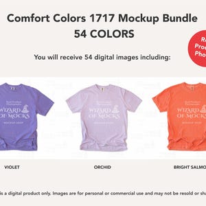 Comfort Colors 1717 Mockup Bundle Flatlay, C1717 TShirt Flat Lay Mock Up, Real Photo image 14