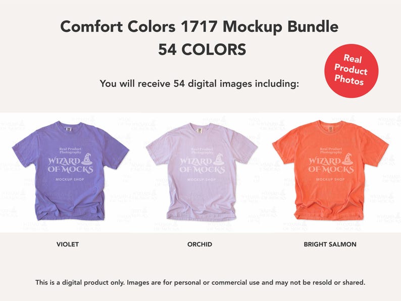Comfort Colors 1717 Mockup Bundle Flatlay, C1717 TShirt Flat Lay Mock Up, Real Photo image 14