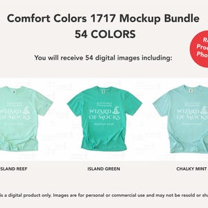 Comfort Colors 1717 Mockup Bundle Flatlay, C1717 TShirt Flat Lay Mock Up, Real Photo image 6