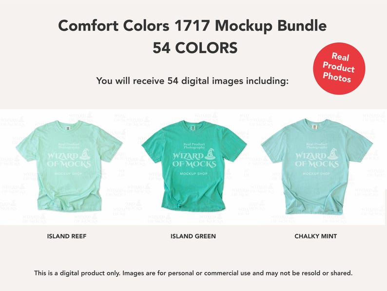 Comfort Colors 1717 Mockup Bundle Flatlay, C1717 TShirt Flat Lay Mock Up, Real Photo image 6