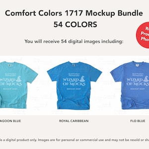 Comfort Colors 1717 Mockup Bundle Flatlay, C1717 TShirt Flat Lay Mock Up, Real Photo image 9