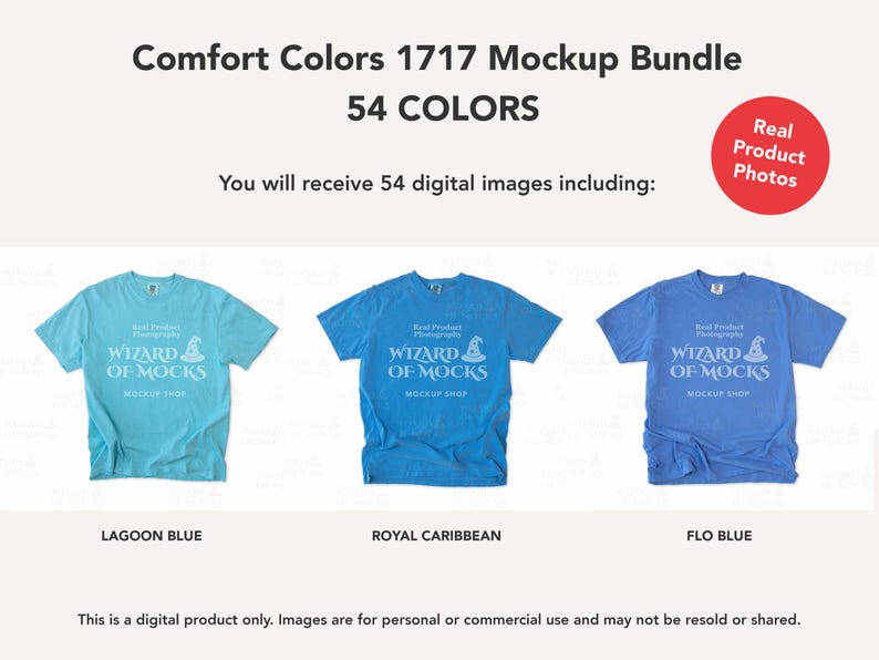 Comfort Colors 1717 Mockup Bundle Flatlay, C1717 TShirt Flat Lay Mock Up, Real Photo image 9