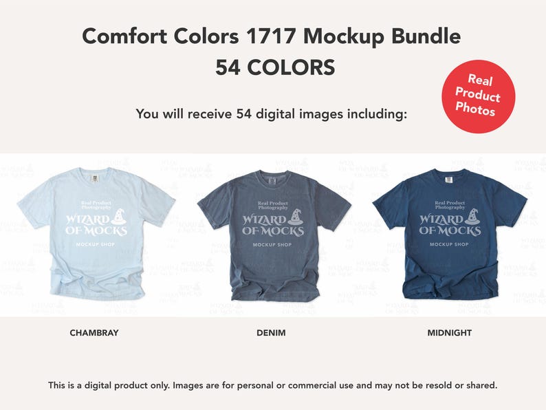 Comfort Colors 1717 Mockup Bundle Flatlay, C1717 TShirt Flat Lay Mock Up, Real Photo image 12