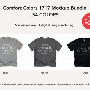 Comfort Colors 1717 Mockup Bundle Flatlay, C1717 TShirt Flat Lay Mock Up, Real Photo image 20