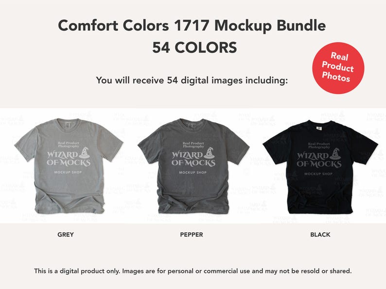 Comfort Colors 1717 Mockup Bundle Flatlay, C1717 TShirt Flat Lay Mock Up, Real Photo image 20