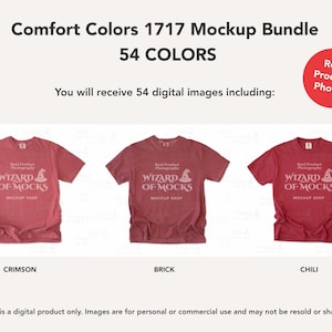 Comfort Colors 1717 Mockup Bundle Flatlay, C1717 TShirt Flat Lay Mock Up, Real Photo image 18