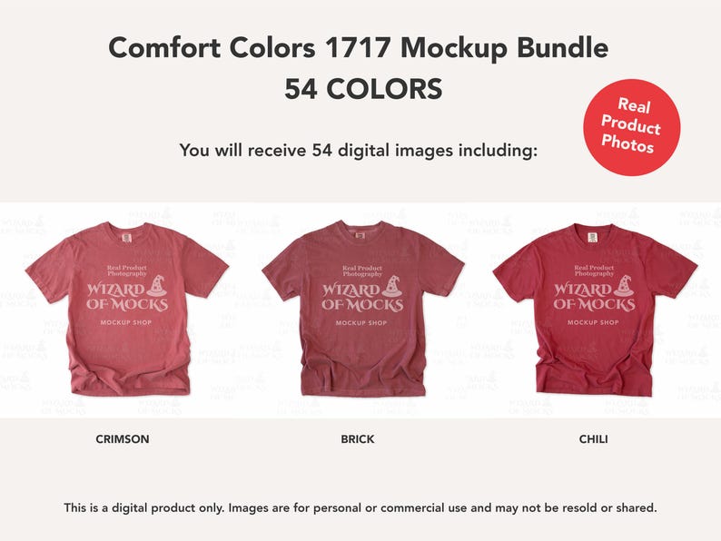 Comfort Colors 1717 Mockup Bundle Flatlay, C1717 TShirt Flat Lay Mock Up, Real Photo image 18