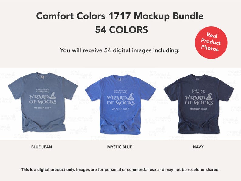 Comfort Colors 1717 Mockup Bundle Flatlay, C1717 TShirt Flat Lay Mock Up, Real Photo image 10