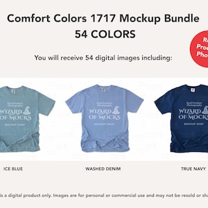 Comfort Colors 1717 Mockup Bundle Flatlay, C1717 TShirt Flat Lay Mock Up, Real Photo image 11