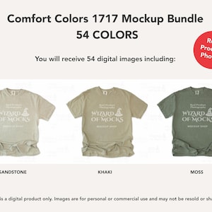 Comfort Colors 1717 Mockup Bundle Flatlay, C1717 TShirt Flat Lay Mock Up, Real Photo image 7