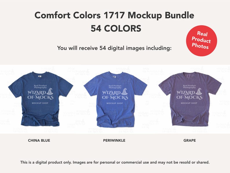 Comfort Colors 1717 Mockup Bundle Flatlay, C1717 TShirt Flat Lay Mock Up, Real Photo image 13
