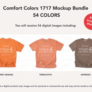 Comfort Colors 1717 Mockup Bundle Flatlay, C1717 TShirt Flat Lay Mock Up, Real Photo image 15