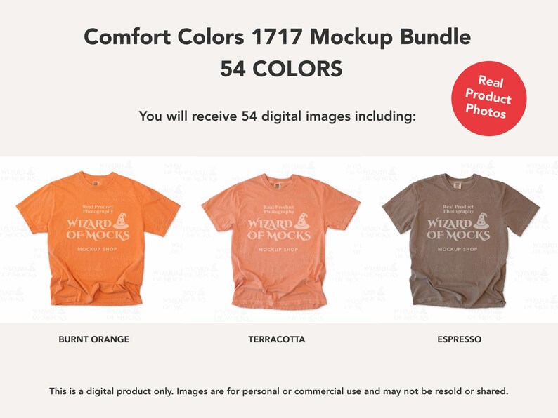 Comfort Colors 1717 Mockup Bundle Flatlay, C1717 TShirt Flat Lay Mock Up, Real Photo image 15