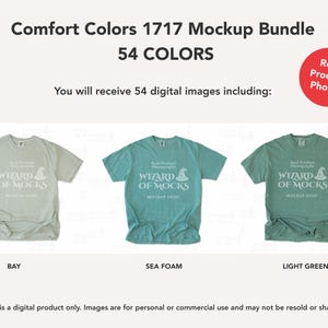 Comfort Colors 1717 Mockup Bundle Flatlay, C1717 TShirt Flat Lay Mock Up, Real Photo image 5