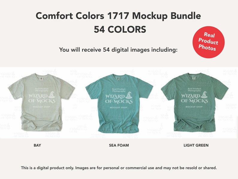 Comfort Colors 1717 Mockup Bundle Flatlay, C1717 TShirt Flat Lay Mock Up, Real Photo image 5