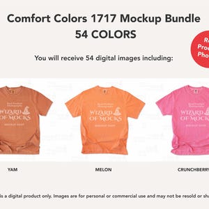 Comfort Colors 1717 Mockup Bundle Flatlay, C1717 TShirt Flat Lay Mock Up, Real Photo image 16