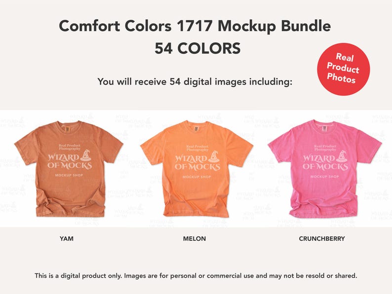 Comfort Colors 1717 Mockup Bundle Flatlay, C1717 TShirt Flat Lay Mock Up, Real Photo image 16