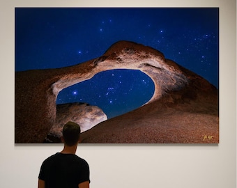 Orion Through Mobius Arch Photo, Starry Night Wall Art,