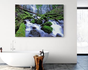 Mossy Waterfalls Print, Oregon Proxy Falls Wall Art
