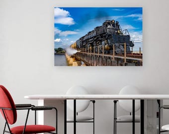 Big Boy #4014 Crossing Bridge, Steam Train Fine Art Photography